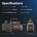 9 6cfm 1 Hp 2 Stage Hvac Vacuum Pump   4 Way Ac Manifold Gauge Set Kit 5ft Hoses