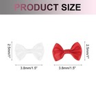 50pcs White   Red Bow Ties 1 5 x1  Mini Bowknot Satin Bows Bulk