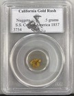 Gold Ss Central America Shipwreck 1857 Sea Salvaged California Rush Nuggets Pcgs