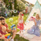 Bubble Gun Machine 2 Pack For Kids  Automatic Light-up Blower With 10 Refills