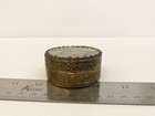 Vintage Silver-tone Round Metal Trinket Or Pill Box