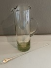 Vtg Cocktail Mixer Glass Pitcher With Stirrer Martini Dove Tail Mouth Pour 12 h