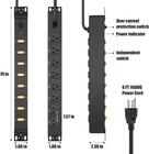 1u Server Rack Mount Surge Protection 8 Outlet Pdu Power Strip 1200j 6 Ft