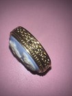 Vintage Estee Lauder Youth Dew Cameo Blue And White Oval Solid Perfume Case