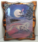 Vtg Sue Dawe Pegasus Mom Baby Lacquered Wood Wall Art Plaque Advanced Graphics