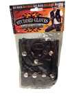 2 Black Silver Studded Punk Half Gloves Biker Heavy Metal Rocker Costume Stud