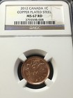 2012   magnetic   Ngc Graded Canadian   Small One  Cent    ms-67    008