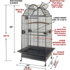 Large Wrought Iron Open Dome Play Top Bird Parrot Cage With Seed Guard   Feeders