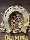 Vintage Olympia Beer Good Luck Horseshoe Electric Rare Lighted Bar 12x14 Sign