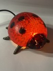 Vintage Ladybug Light   Night  Light On Cast Iron Base W  Glass Shell 90 s Retro