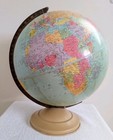 Vtg 1930s Terrestrial 12  World Globe Replogle Precision Chicago Ill Siam Ussr 