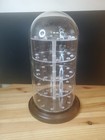 42 Thimble Glass Dome With W  Walnut Base  no Thimbles Included  5 5x11 D