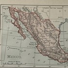 Antique 1901 Map Of Mexico  Central America   West Indies 9   x8   
