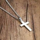 Cross Pendant Necklace Silver Plated  Gold Plated Crucifix Men Women Cuban New