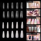500pc set False Nail Tips Acrylic Full Cover Long Coffin Fake Nails Art Manicure