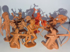 Vintage Marx  1960s Fort Apache   8 Brown 1 Red American  Indians 
