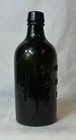 Antique G W Weston Saratoga Ny Water Bottle Black Green Glass Mineral Finish Top