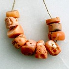 Antique Natural Small Salmon Coral Beads Collected From Nigeria  African Trade 9