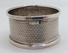 Vintage English Sterling Silver Oval Napkin Ring  j  Initial Engraving  D  1963