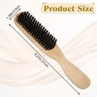 Boar Bristle Hair Brush For Men Slick Back Hair Brush Stiff Bristles Wooden Hand