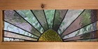 Handmade Lead Stained Glass Window Wood Frame Sun W  Rays  high Quality Glass 