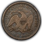 1872  1 Seated Liberty Silver Dollar - Authentic Early Coin - Vf xf - Sku-b4941