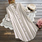 Plus Size Women Button Tunic Shirt Tops Ladies Casual Loose T-shirt Blouse Dress