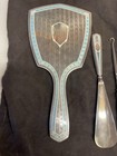 Antique William Kerr 4 Piece Sterling Silver   Enamel Vanity Set 1920   s Set 
