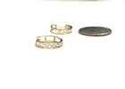 14kt Pure Yellow Solid Gold 17mm Channel Set C z  Huggie Earrings Free Shipping