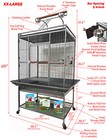 Xx-large Parrot Bird Cage For Macaw Cockatoo African Grey Amazon 32 x23 x69 h