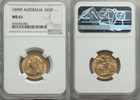 Australia 1899-p Victoria Gold Sovereign Ngc Ms-61 Perth Mint Key Date  
