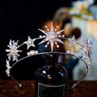 Vintage Silver Stars Crown Tiara Art Deco Diadem Bridal Prom Birthday Gift