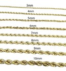 Real 10k Yellow Gold Rope Chain Necklace Diamond Cut 3mm-10mm 18-30 Inch Men