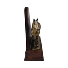 Vintage World Champion Palamino Stallion Horse Trophy Statue Metal Wood Base
