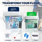 Clear Self Leveling Garage Floor Epoxy Kit With Full Mixing Tools  3 Gallon I   
