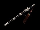 39   Silver Dragon Handmade Chinese Sword Damascus Folded Steel Ebony Qing Jian
