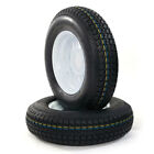 Set Of 2 Trailer Tire And Rim St175 80d13 Load Range C 5 Lug White Spoke Wheel