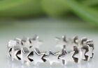 Solid Metal 925 Silver  Women s Star Band Adjustable Toe Ring White Gold Plated