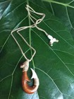 Genuine Koa Wood Hawaiian Design Jewelry Fish Hook Pendant Choker necklace 45007