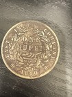 1840  One Rupee Coin  Victoria Queen Counter Marked