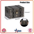 Elldoo Wooden Treasure Chest With Lock  Vintage Pirate Chest  Large