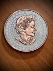 2022 Rcm  20 Canadian Maple Leaf-1 Oz Fine Silver Super Incuse-rose Gold Coated