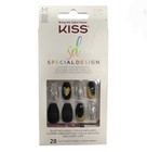 2 Boxes Kiss Special Design Glue-on Black Medium Length Rainbow Pride Nails