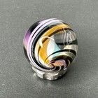 Contemporary Handmade Art Glass Marble  83  Borosilicate Ribbon Core Swirl Mib