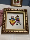 Vtg Korean Clay Folk Art Wall Plaques Set Of 2 3d Couples 5x5 Made In Korea