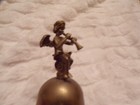 Vtg Silvestri Brass Bell With Angel Playing Horn