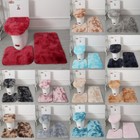 3-piece Bathroom Bath Mat Contour Rug Set With Toilet Lid Cover 