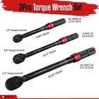 3pcs Torque Wrench Set  1 4     3 8     1 2   Drive Click Torque Wrench  Dual-di
