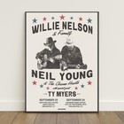 Willie Nelson Neil Young Ty Myers Concert Tour Wall Art Print Poster