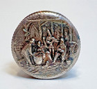 Antique Hans Jensen Denmark 830 Silver Pill Box Divider Dispenser Repousse Scene